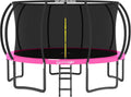 8-16 ft Jumpzylla Trampoline with Enclosure and Ladder - Safe Outdoor