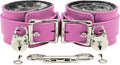 Atlas Wrist or Ankle Cuffs Latigo Leather with Faux Chinchilla Lining