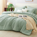 CozyLux Twin XL Comforter Set Sage Green - 5PC All-Season Bed in a Bag