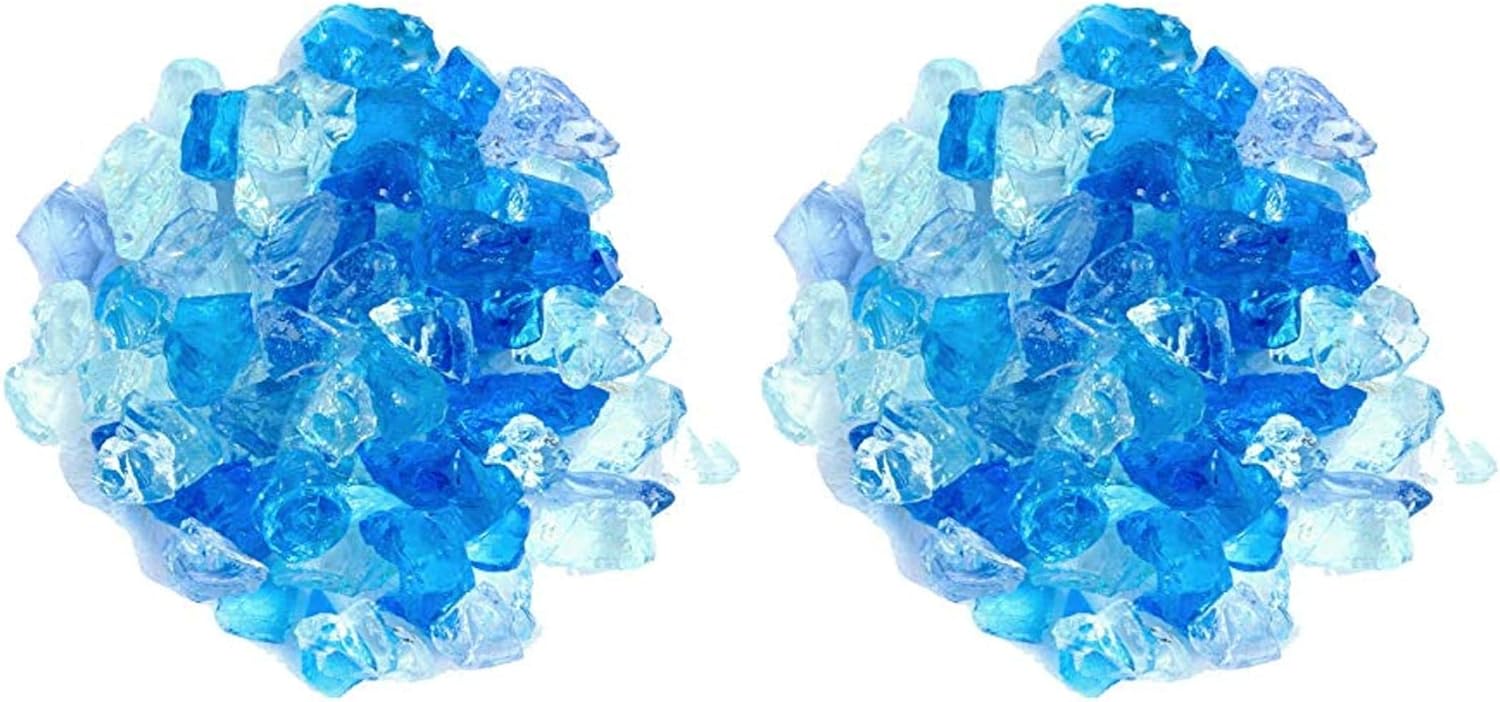 Hiland RGLASS-BB Pit Fire Glass in Bahama Blend for Fire Pits