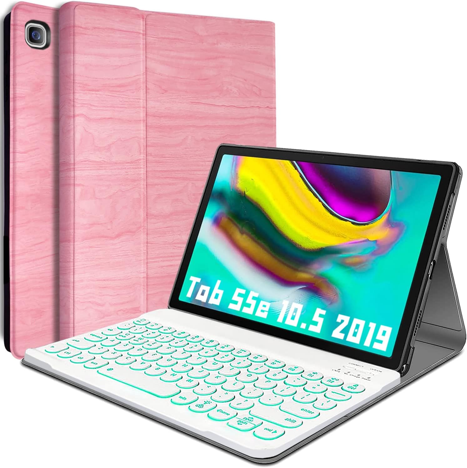 Backlit Keyboard Case for Galaxy Tab S5e 2019 - Pink Color