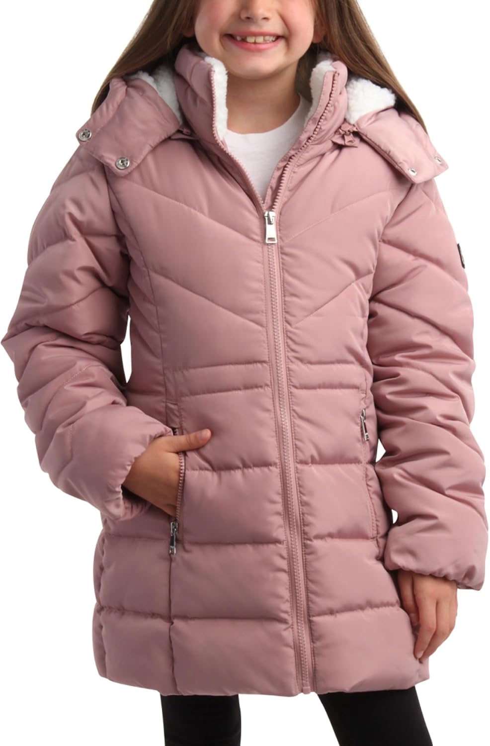 DKNY Girls Winter Jacket - Heavyweight Long Anorak Puffer Coat