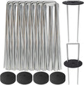Landscape Staples 6in with Gasket 200 Pack - Heavy Duty Garden Stakes