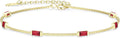 Birthstone Bracelet for Women - Dainty 925 Sterling Silver Link
