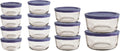 Anchor Hocking 26 Piece Glass Storage Containers with Navy Lids