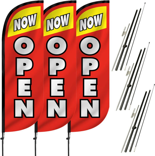 LookOurWay Feather Flag Pole Kit for Grand Opening Events