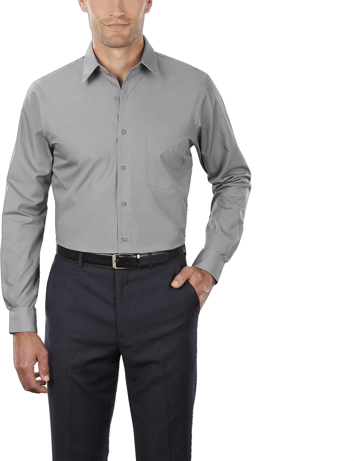 Van Heusen Men's Tall Fit Dress Shirts Poplin for Comfort