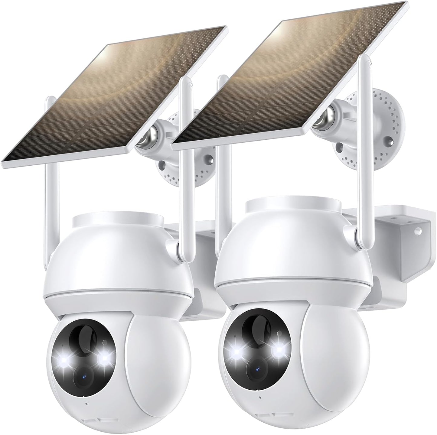 TOVDOR 2-Pack Wireless Solar Security Cameras: 2K Color Night Vision
