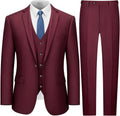 LUPURTY 3 Piece Slim Fit Men's Suit - Modern One Button Tuxedo Suits