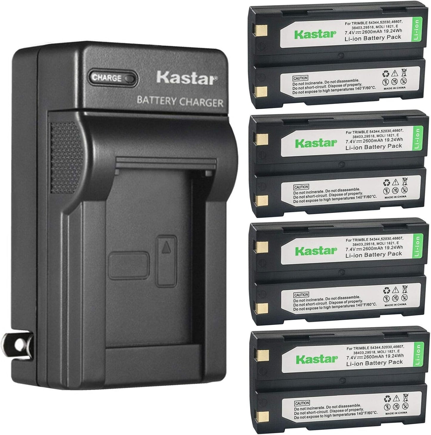 Kastar 4-Pack Ei-D-Li1 Battery and Charger for Pentax Cameras