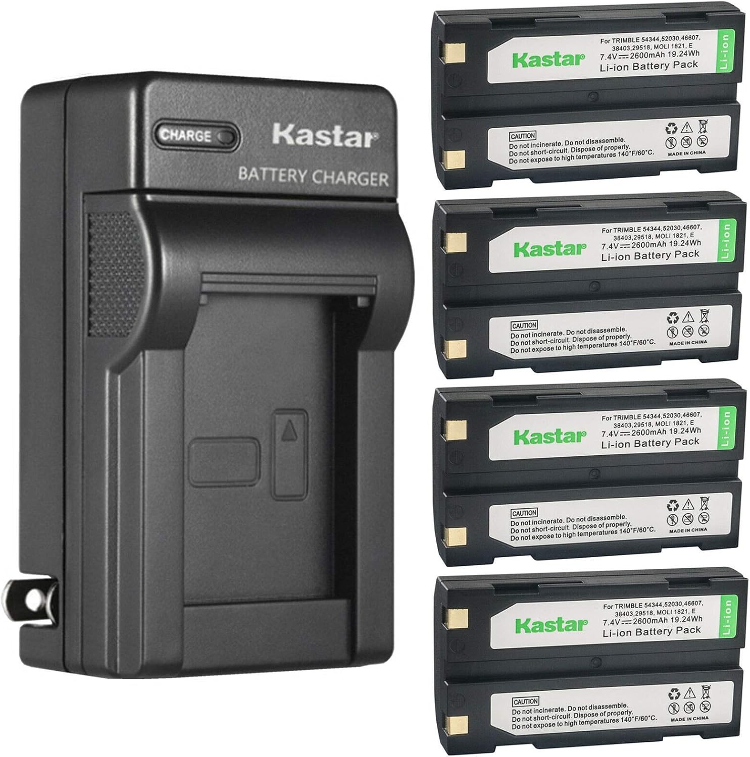 Kastar 4-Pack Ei-D-Li1 Battery and Charger for Pentax Cameras