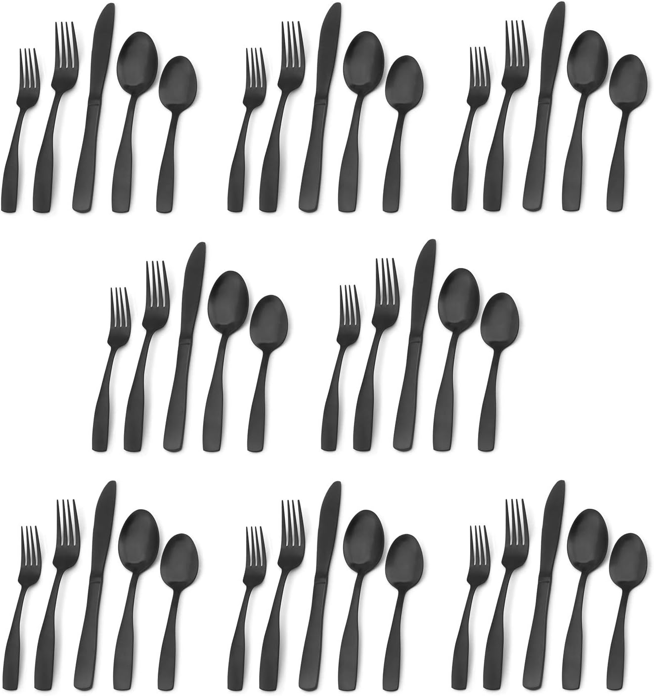Matte Black Silverware Set - 40-Piece Stainless Steel Flatware