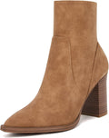 LAICIGO Women's Pointed Toe Ankle Boots Chunky Heel - Stylish Comfort