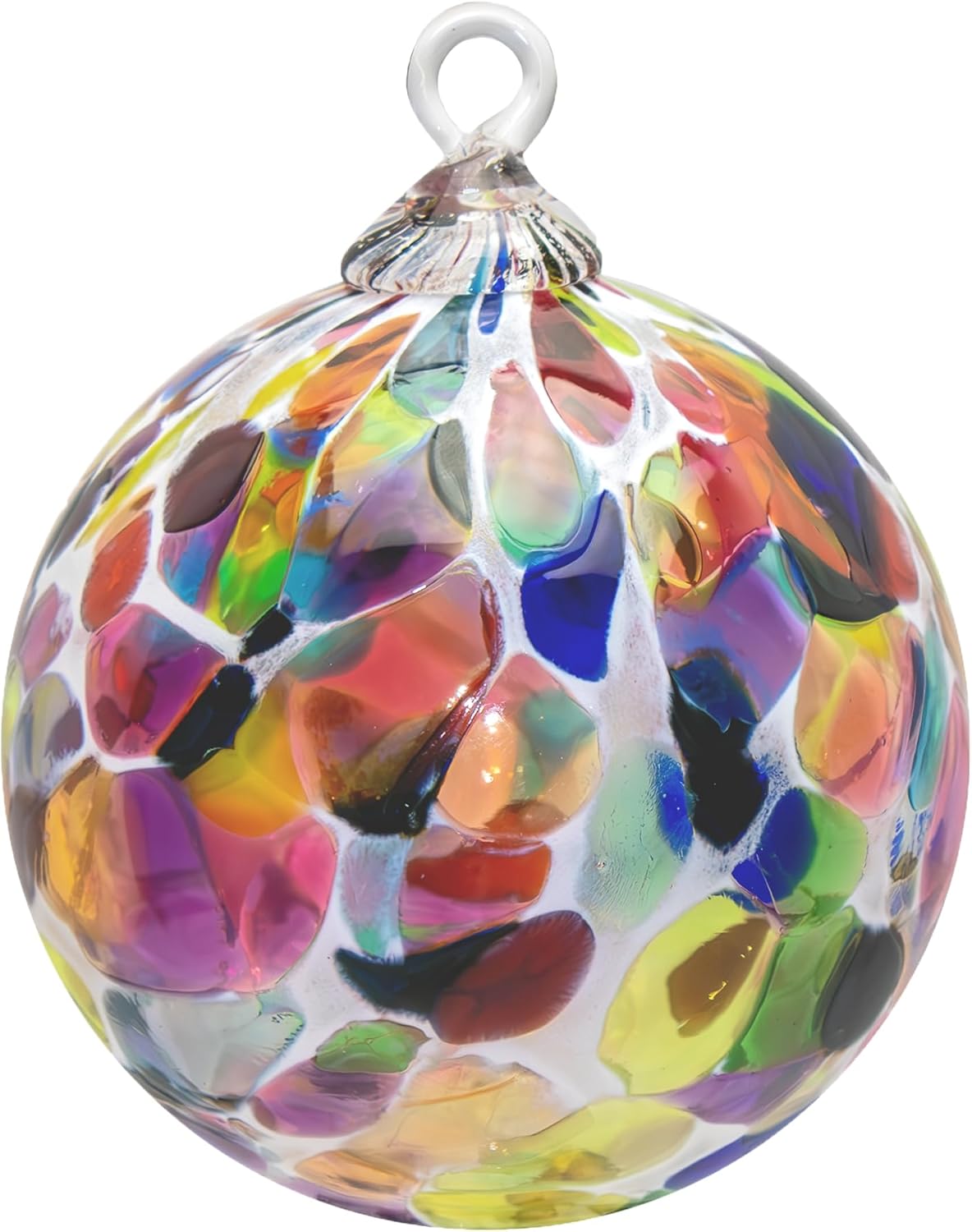 Handmade Blown Glass Ornament - Colorful Holiday Decor Gift
