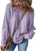 Oversized Off The Shoulder Waffle Knit Sweatshirt - Casual Comfort