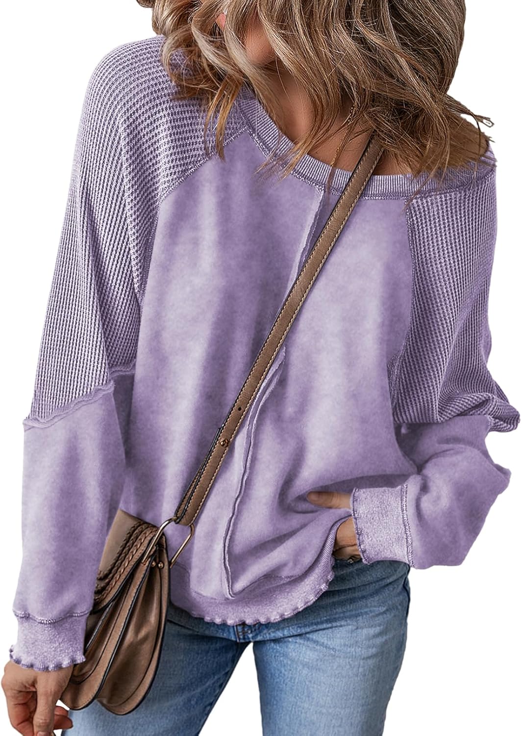 SHEWIN Womens Oversized Off The Shoulder Sweatshirt for Style
