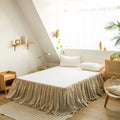 French Linen Bed Skirt with Pleated Frills 22in Drop - Tailored