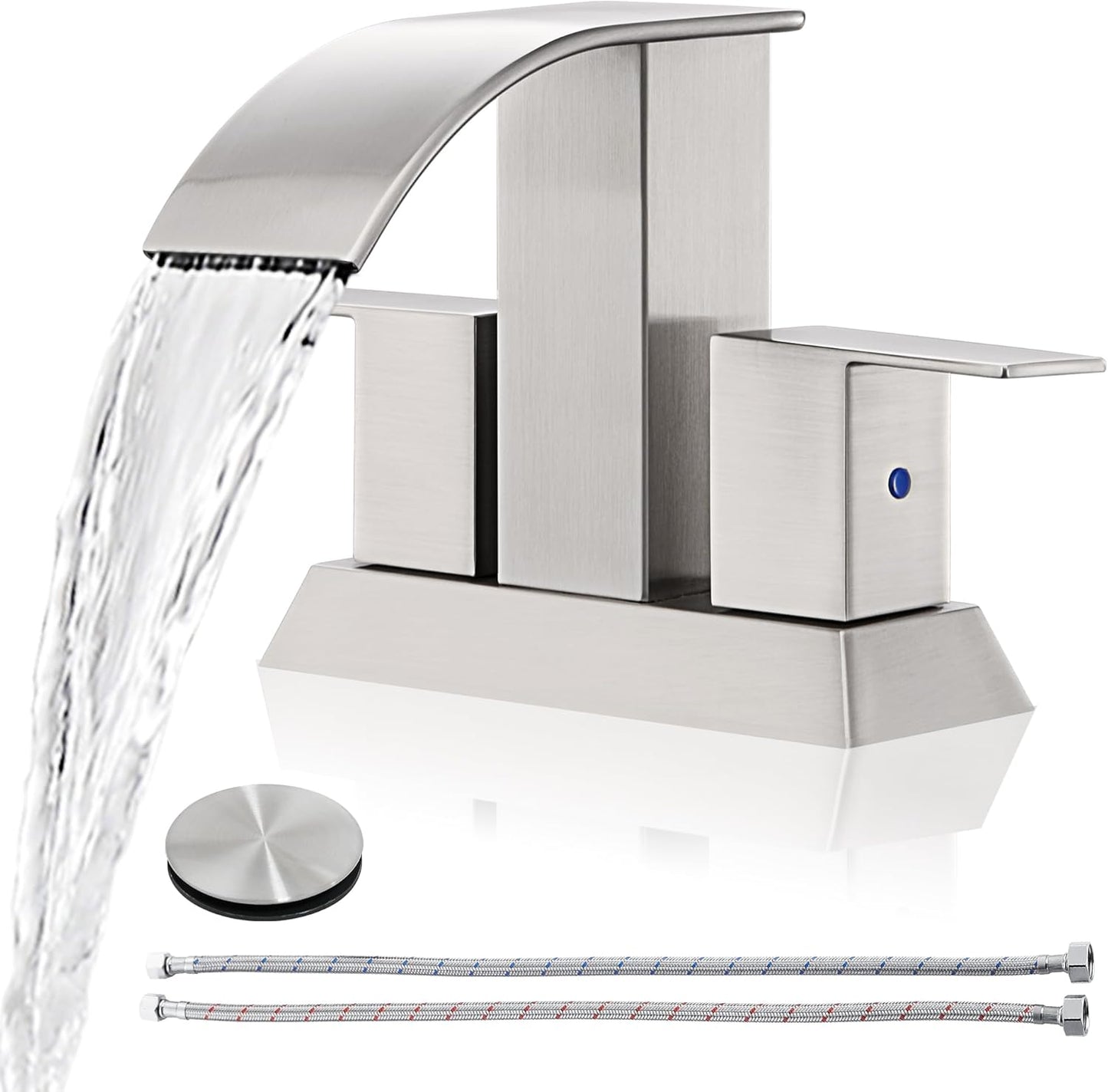 Brushed Nickel Waterfall Bathroom Faucet for Luxurious Sinks
