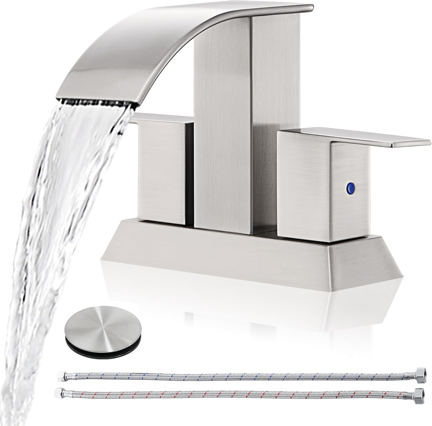 Brushed Nickel Waterfall Bathroom Faucet for Luxurious Sinks