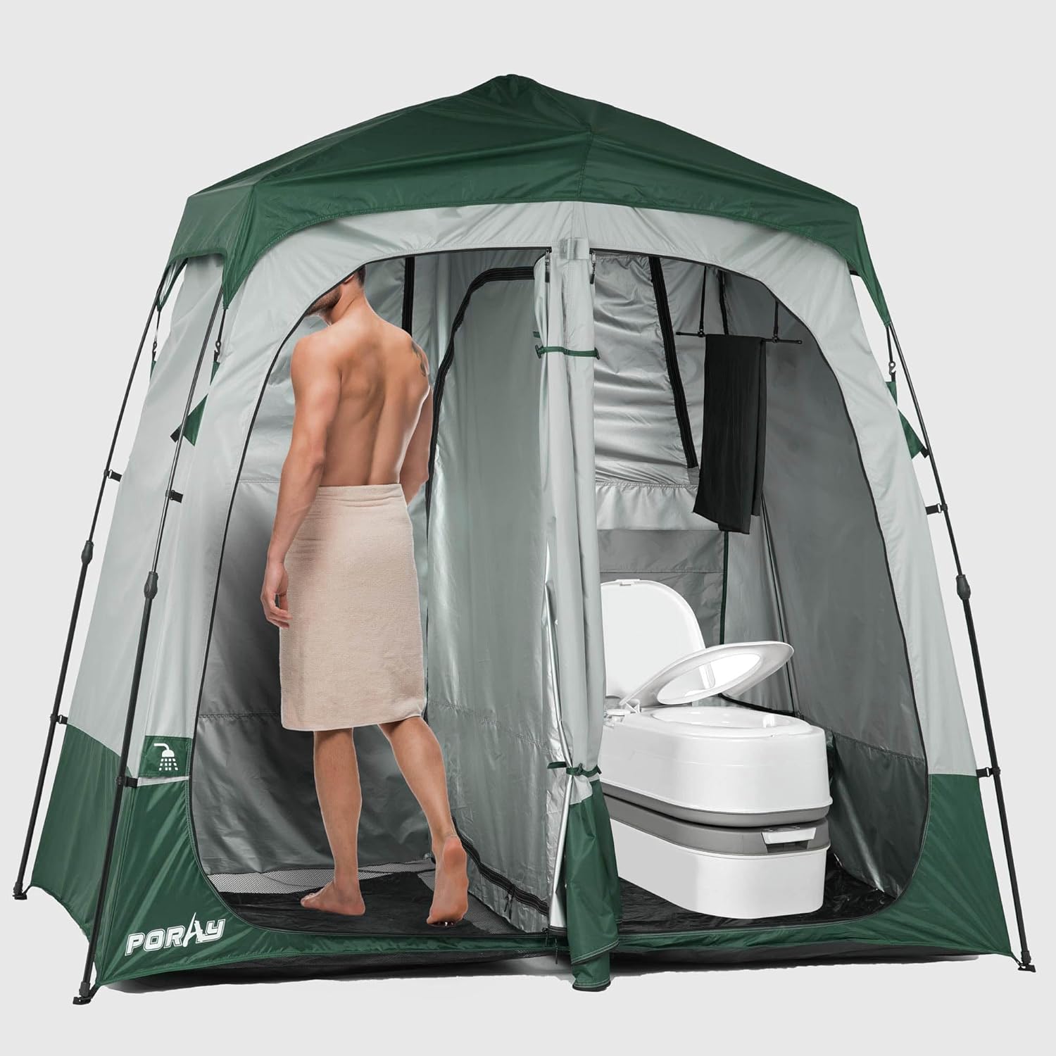 Deluxe Camping Shower Tent with Floor Drain for Privacy and Comfort