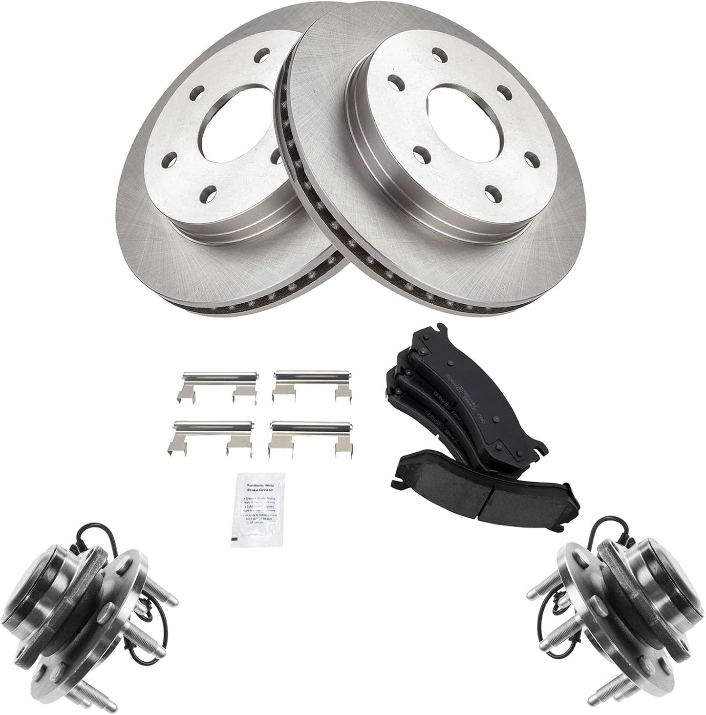 TRQ Front Brake Pad & Rotor Kit for Cadillac and Chevrolet Vehicles