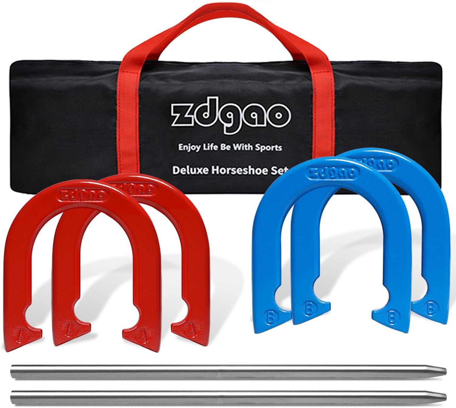 Portable Outdoor Horseshoe Set for Backyard and Beach Fun