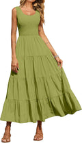 PRETTYGARDEN Women's Casual Loose Plain Maxi Sundress - Flattering