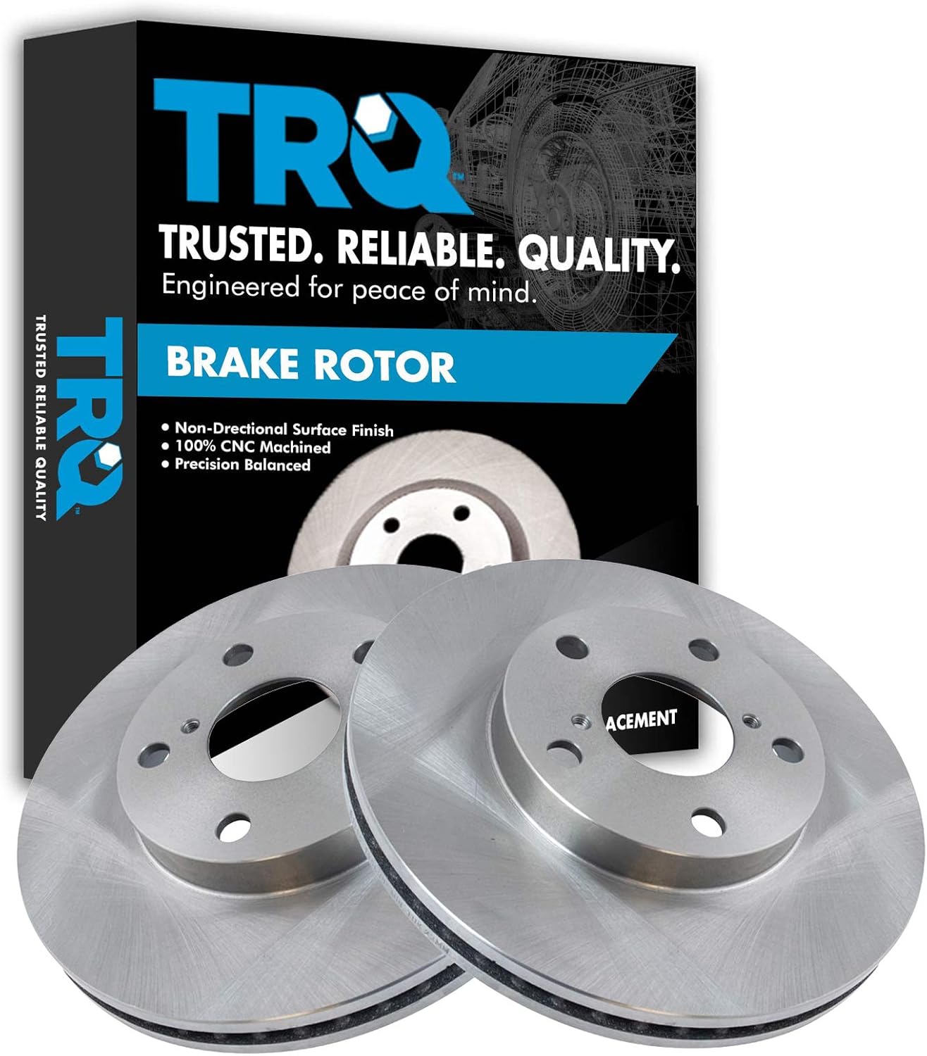 TRQ Front Brake Rotors Set Vented for 2001-2005 Toyota RAV4