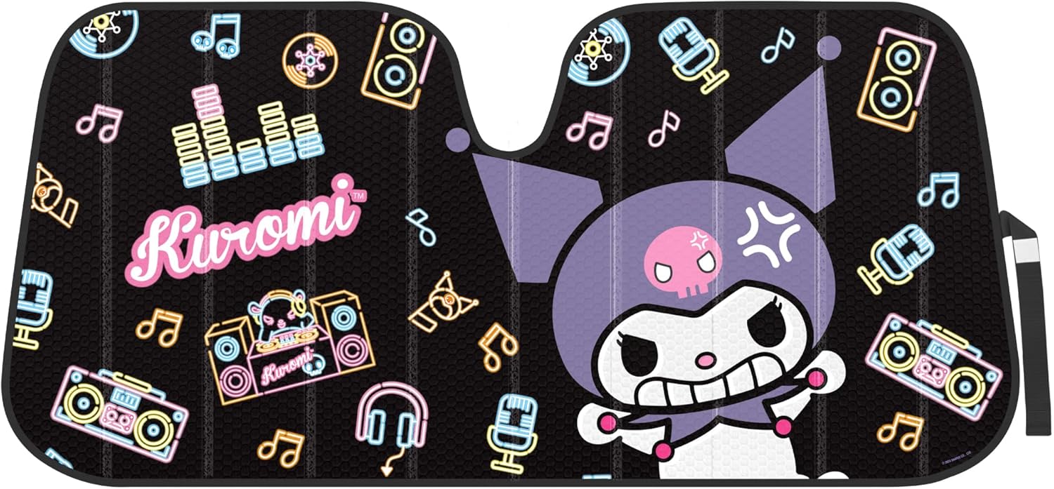 Kuromi Car Windshield Sun Shade - Cute Kawaii Sunshade for Cars