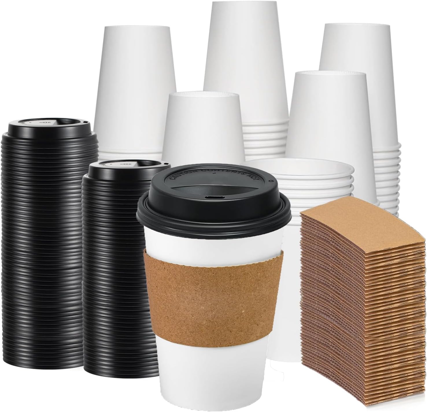 PACCOLYN Leak-Proof 12oz Coffee Cups - Hot & Cold Drinks