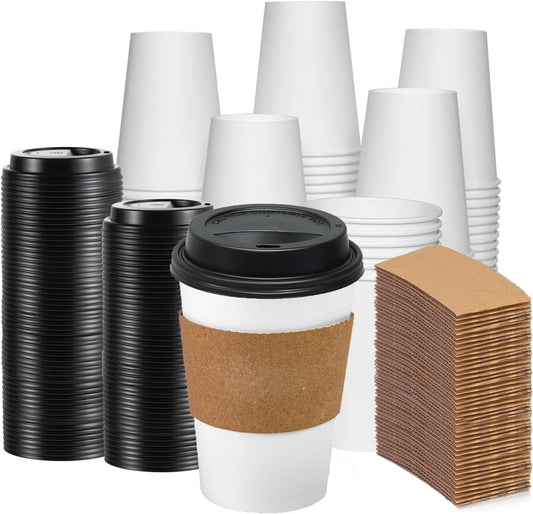 PACCOLYN Leak-Proof 12oz Coffee Cups - Hot & Cold Drinks