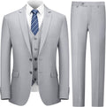 3 Piece Mens Suit Set for Men Slim Fit Jacket Vest Pants Tie - Solid