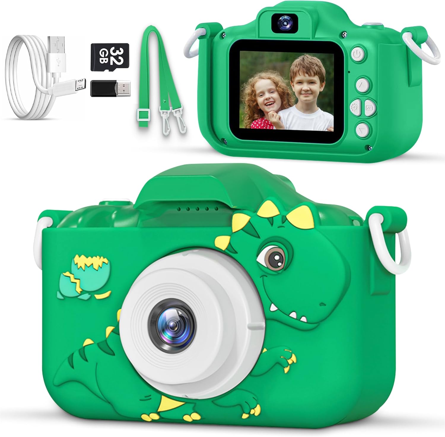 LOMINAT Kids Camera - HD Dual Lens, Selfie1080P, 32GB SD - Perfect Gift!