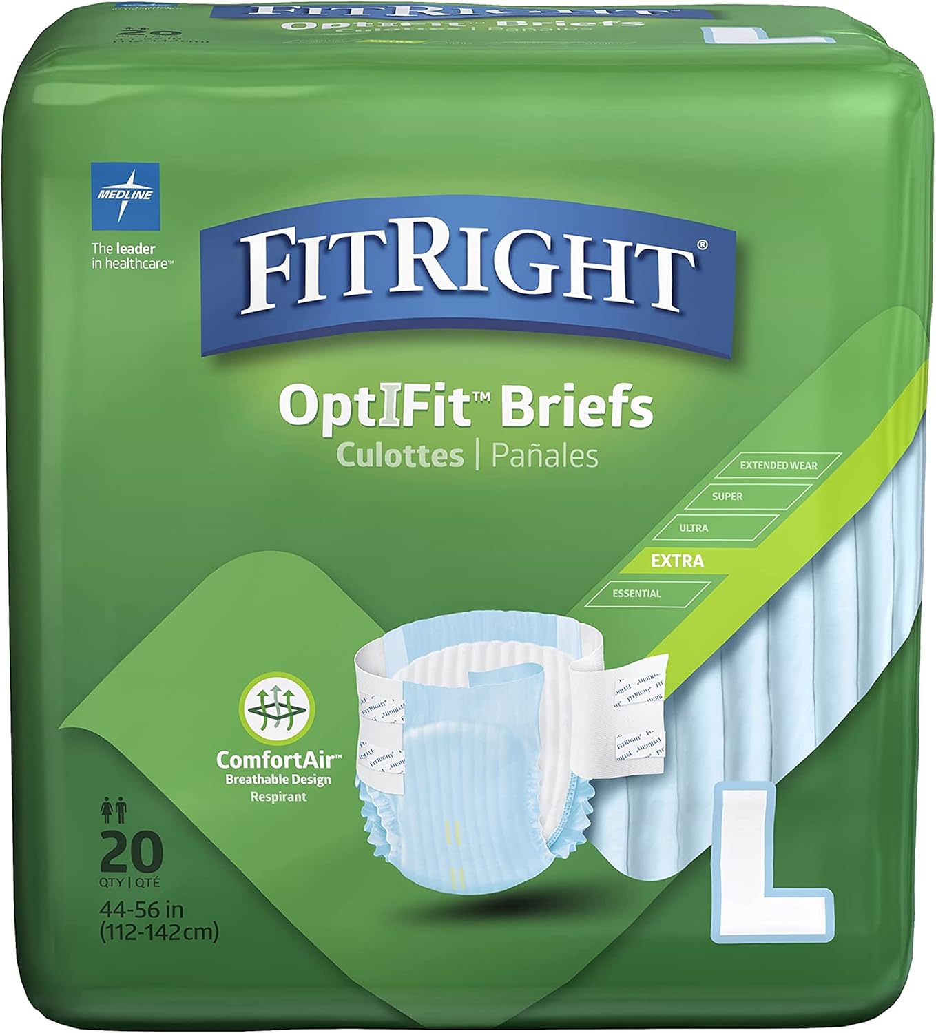 Medline FitRight OptiFit Extra Adult Briefs - Maximum Comfort & Protection