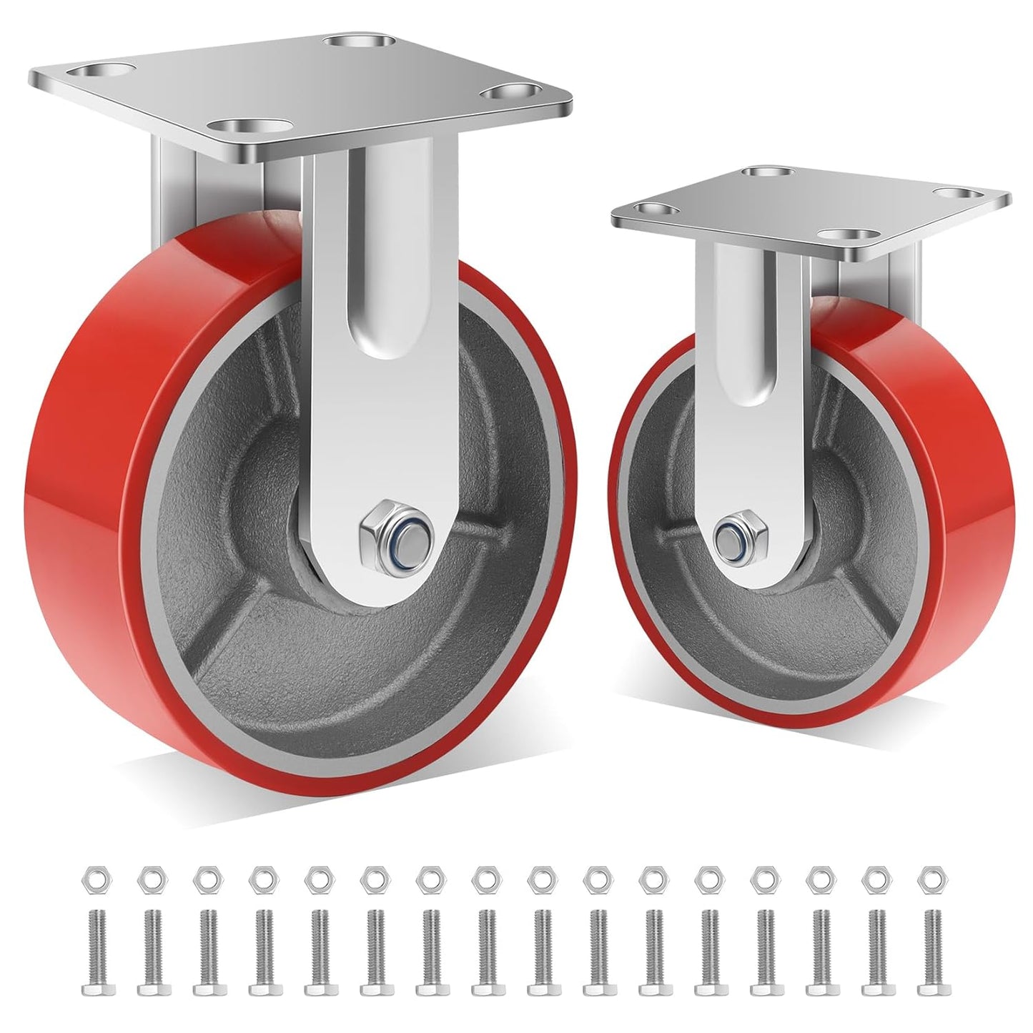 Heavy Duty 6 Inch Casters for Industrial Use - 2400 LBS Capacity