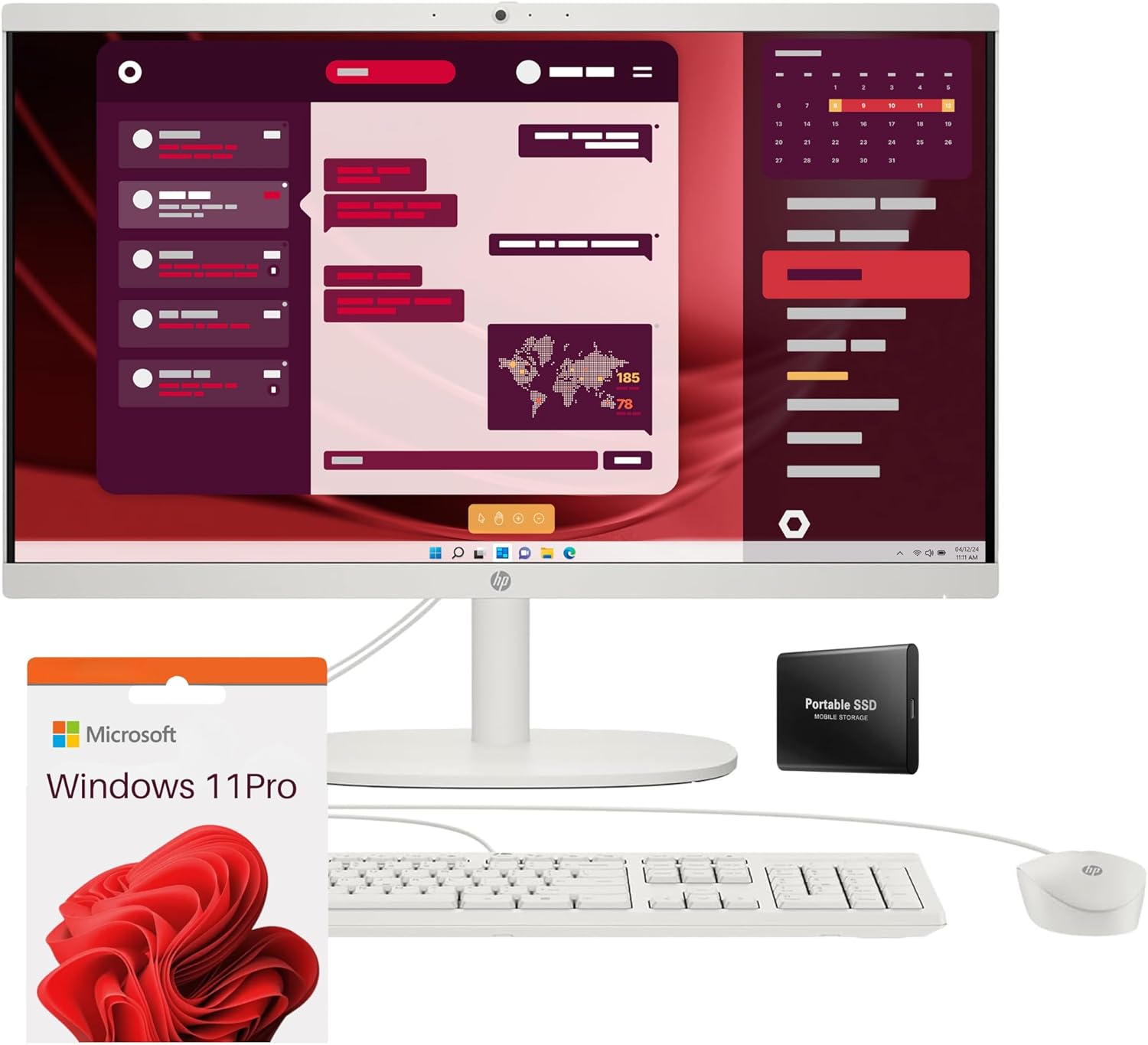 HP 2024 21.5 inch All-in-One Desktop PC with FHD Display