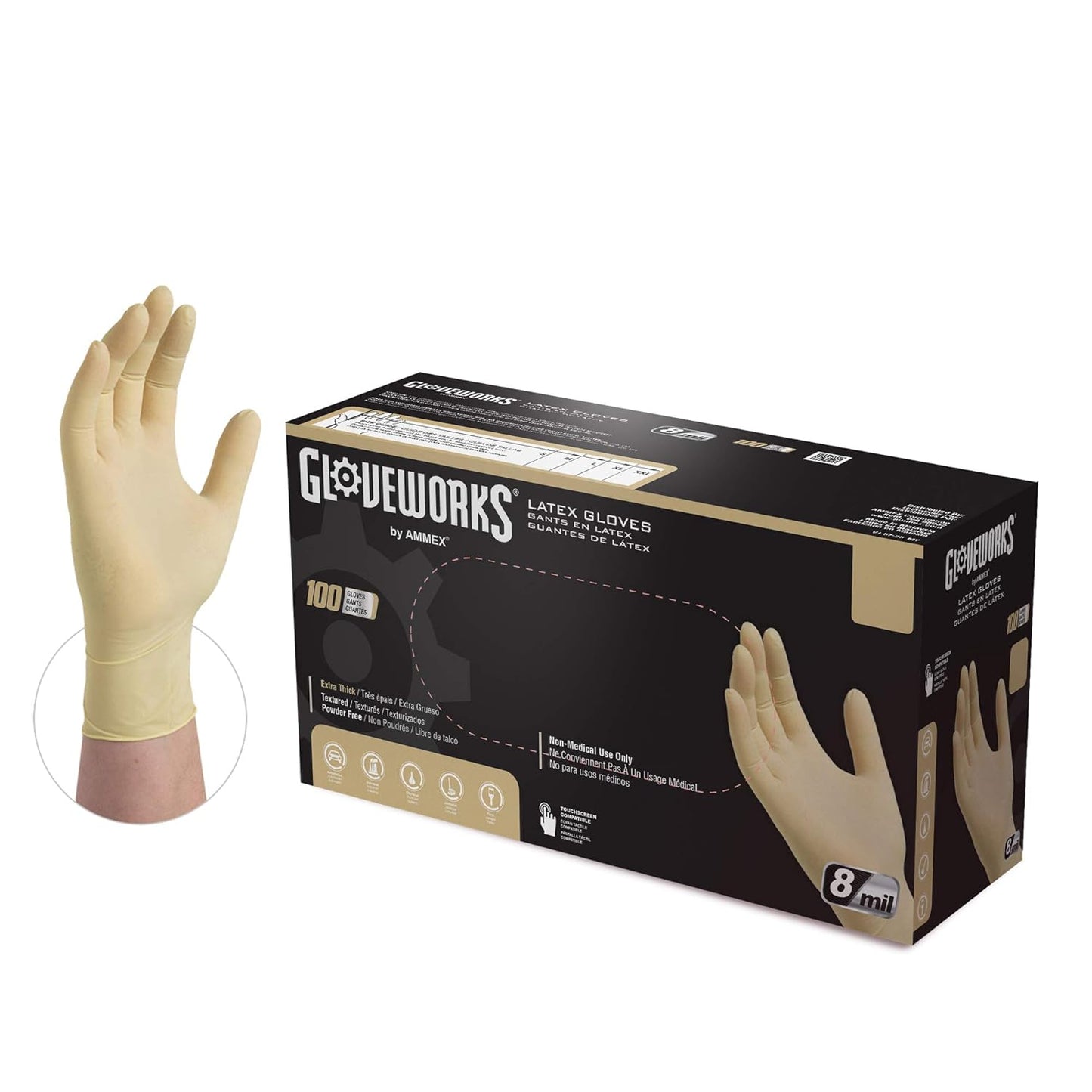 GLOVEWORKS X-Large Beige Gloves 100-Pack: Premium Quality