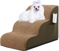 Dog Stairs for Small Dogs 3-Step Wide Pet Step - Low-Angle Ramp