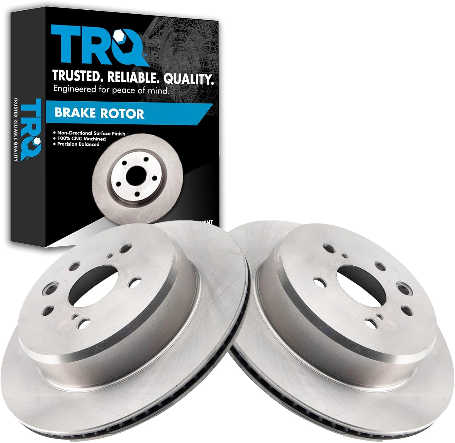 TRQ Rear Brake Rotors Set for Lexus GS and IS Models 2016-2020