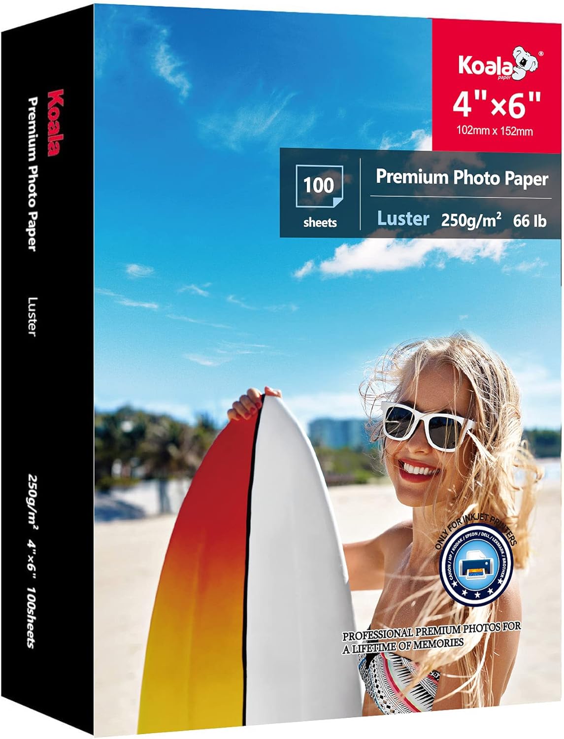KOALA Premium 4x6 Luster Photo Paper 100 Sheets