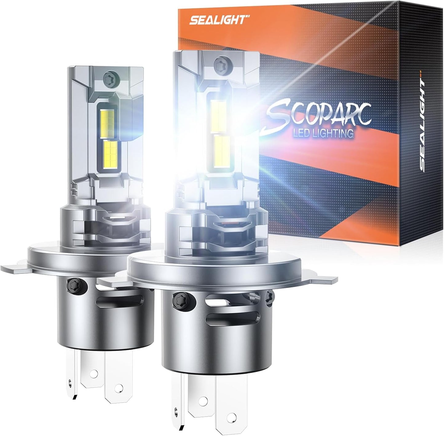 SEALIGHT H4 Bulbs with 50000LM Brightness and Cooling Fan