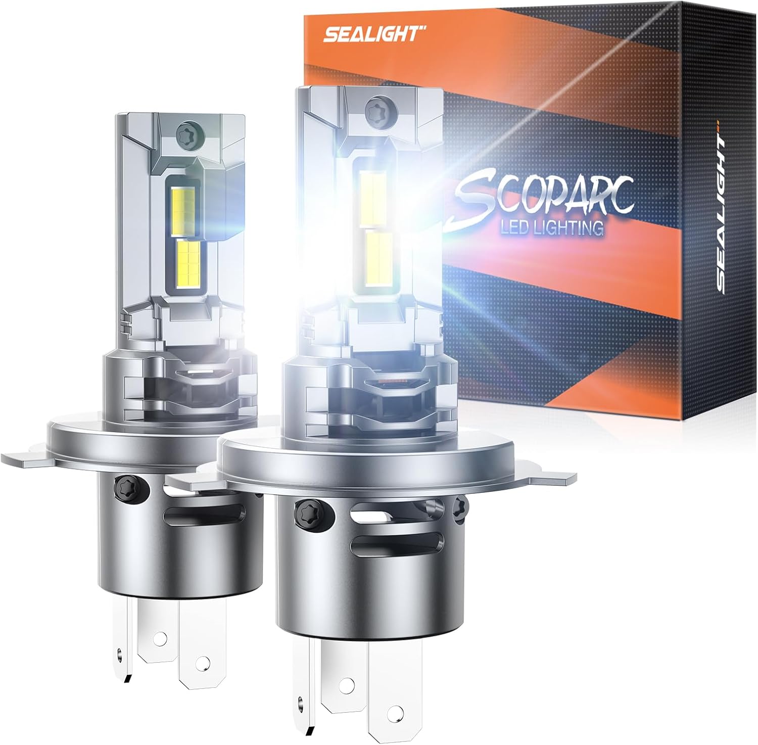 SEALIGHT H4 Bulbs with 50000LM Brightness and Cooling Fan