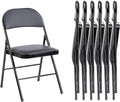 Sweetcrispy Folding Chair 6 Pack - Leather Padded, Sturdy Foldable