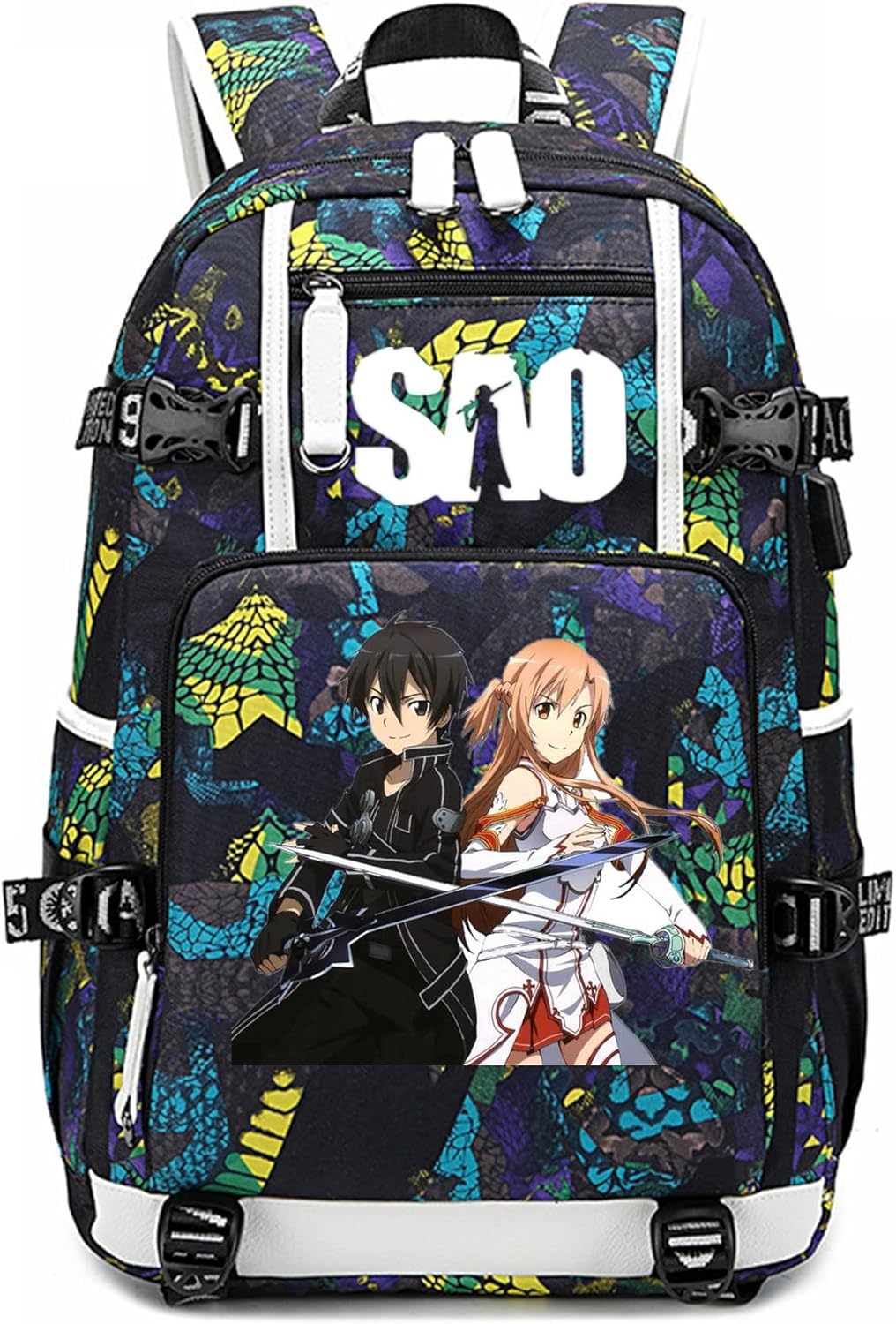 ISaikoy Anime Sword Art Online Backpack for School and Travel