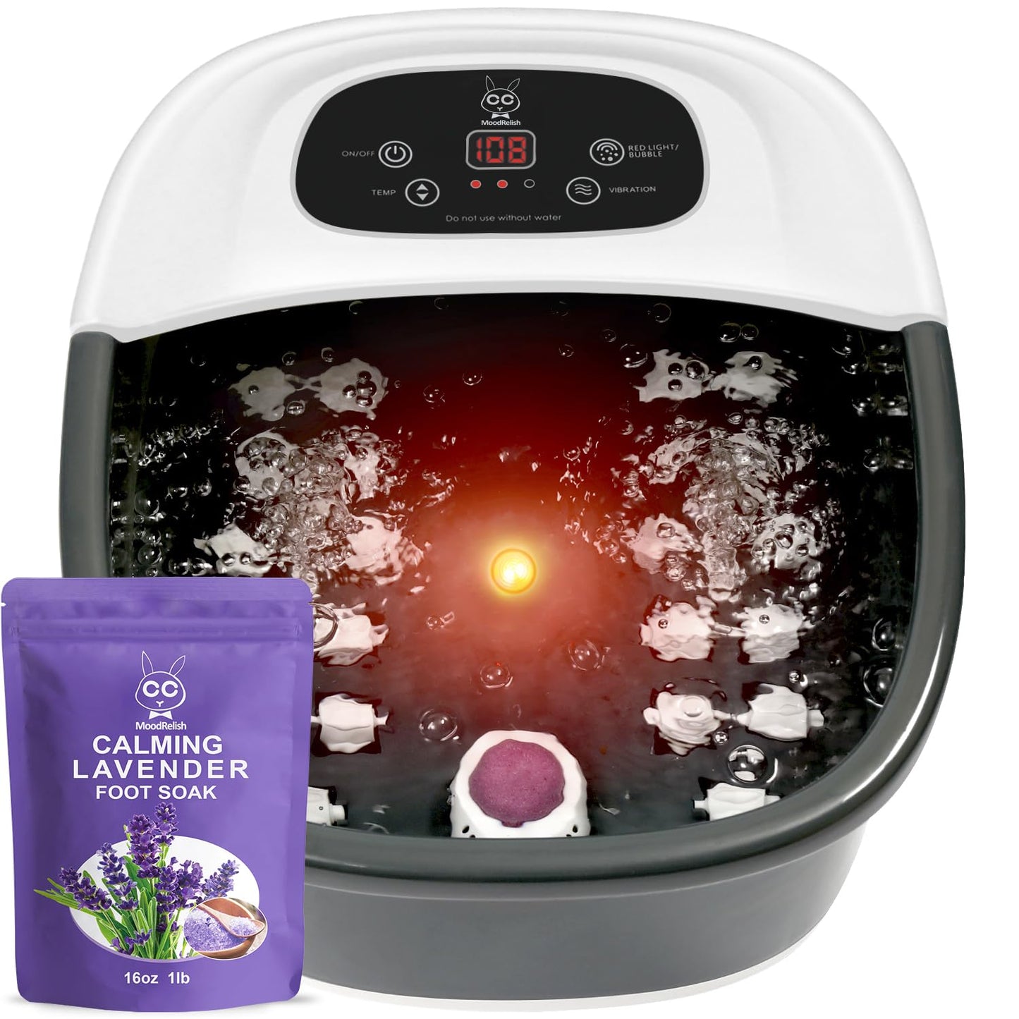 Foot Spa Bath Massager with Heat and Vibration for Relaxation