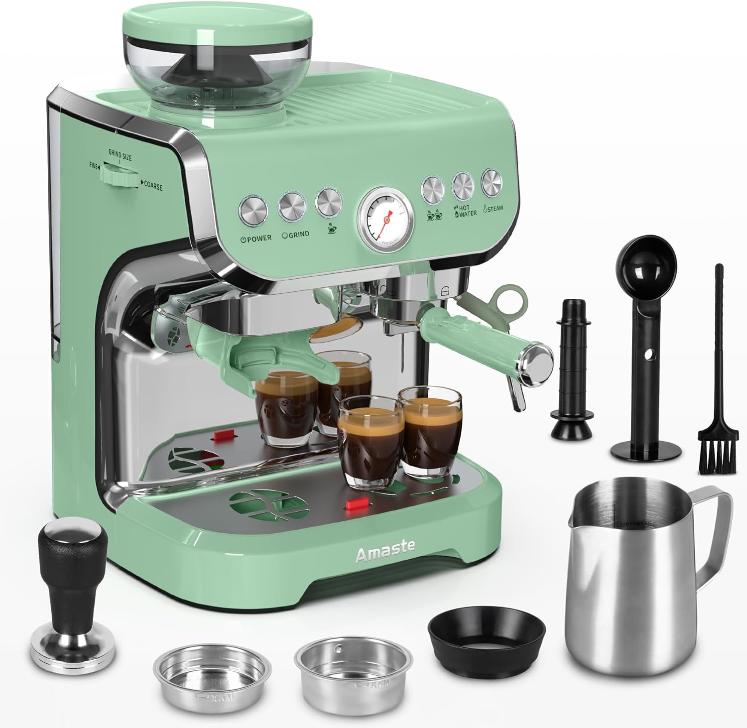 Amaste 15 Bar Espresso Machine - Perfect Latte & Cappuccino with Pre-Infuse Brewing