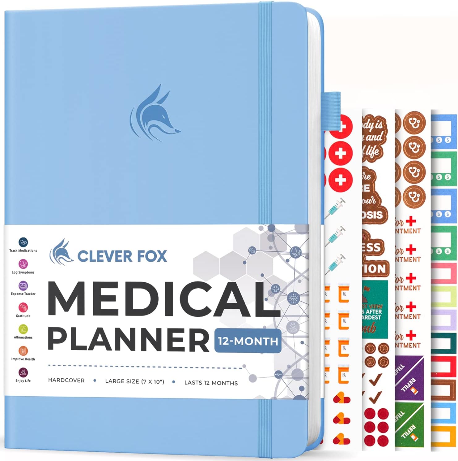 Clever Fox Large Medical Planner for Health Tracking and Wellness