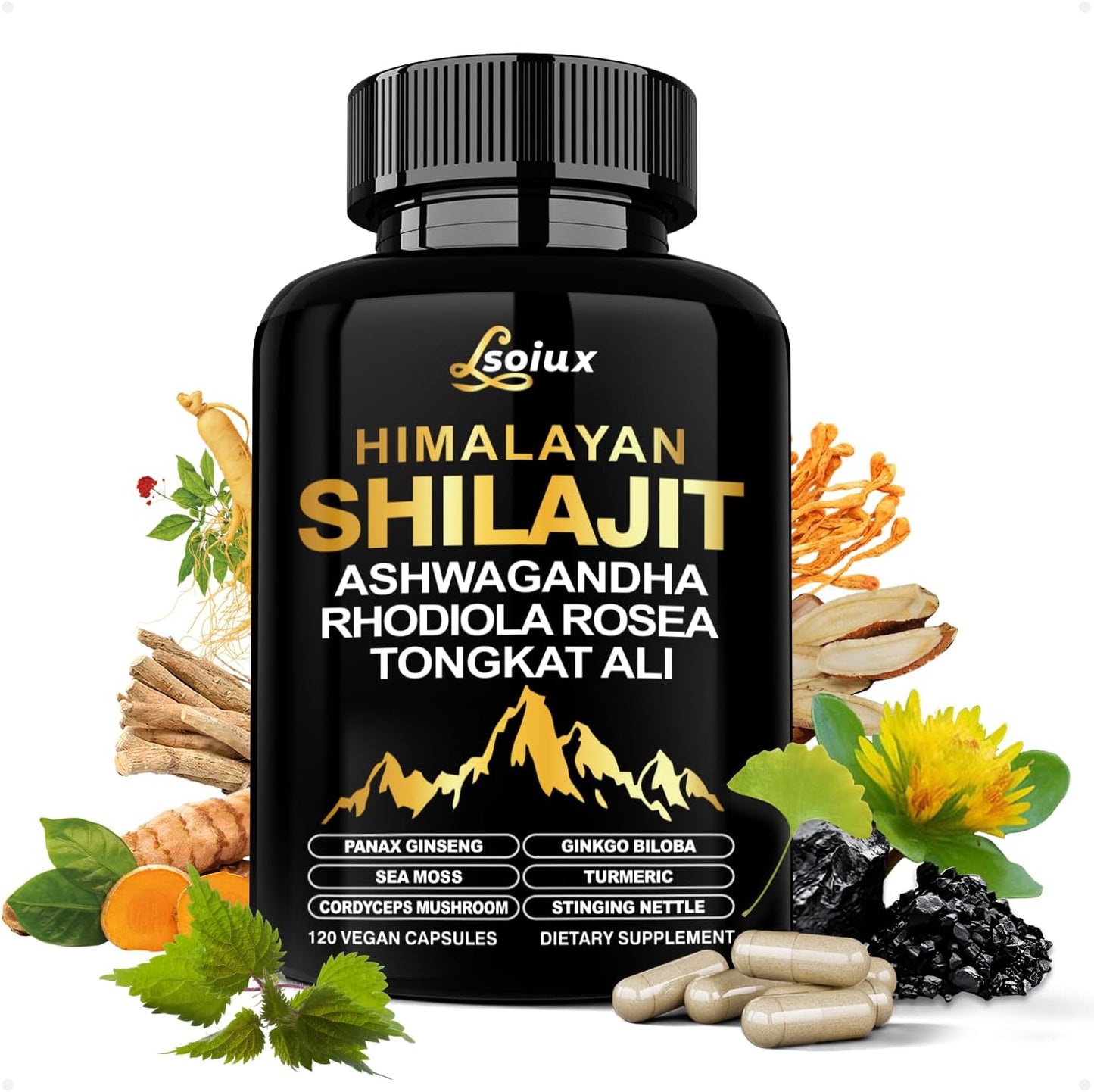 Pure Himalayan Shilajit Capsules for Vitality and Energy Boost