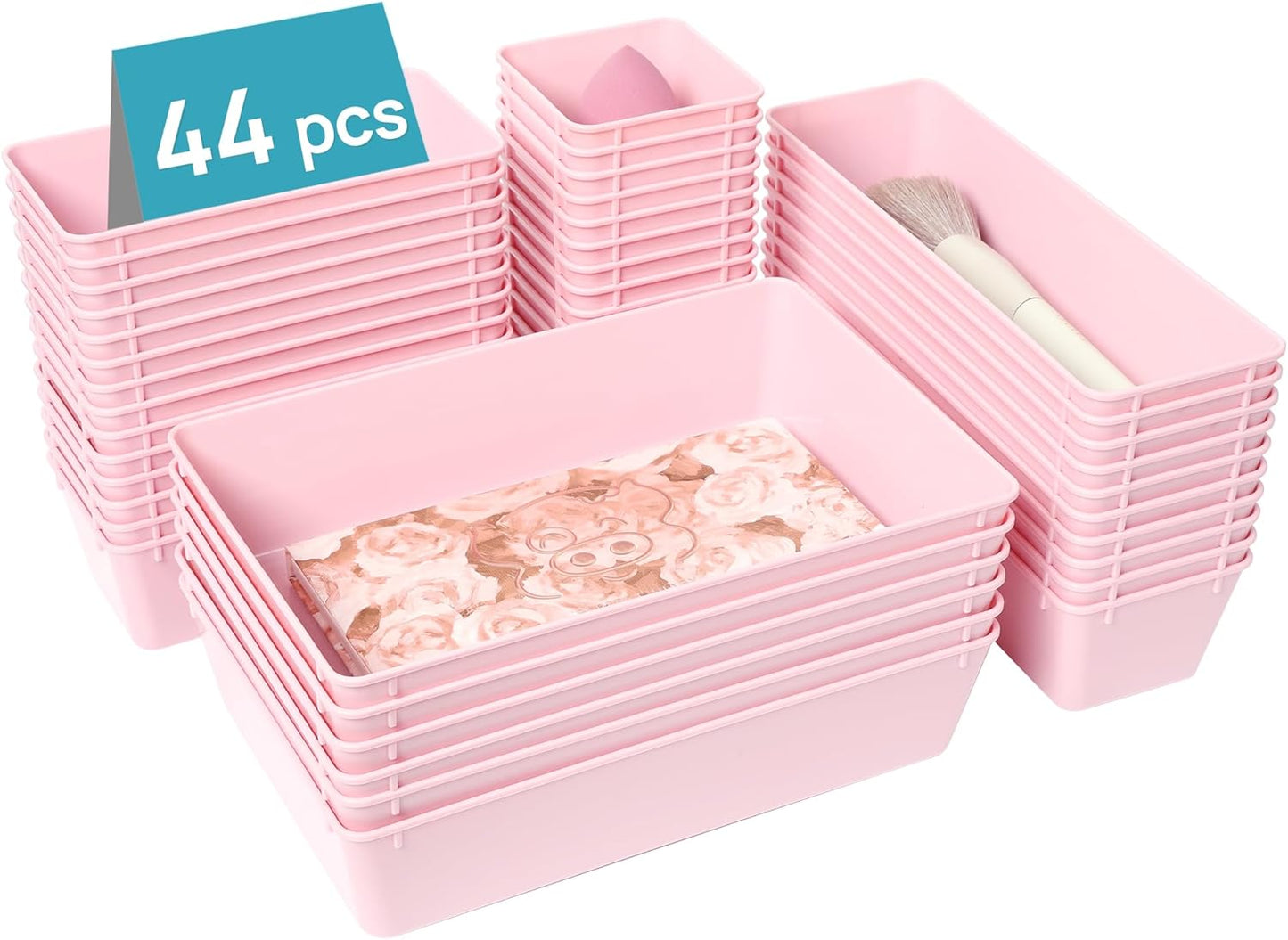 Vtopmart 44 PCS Plastic Drawer Organizers for Home Organization