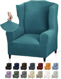 YEMYHOM Wingback Chair Slipcover in Peacock Blue for Protection